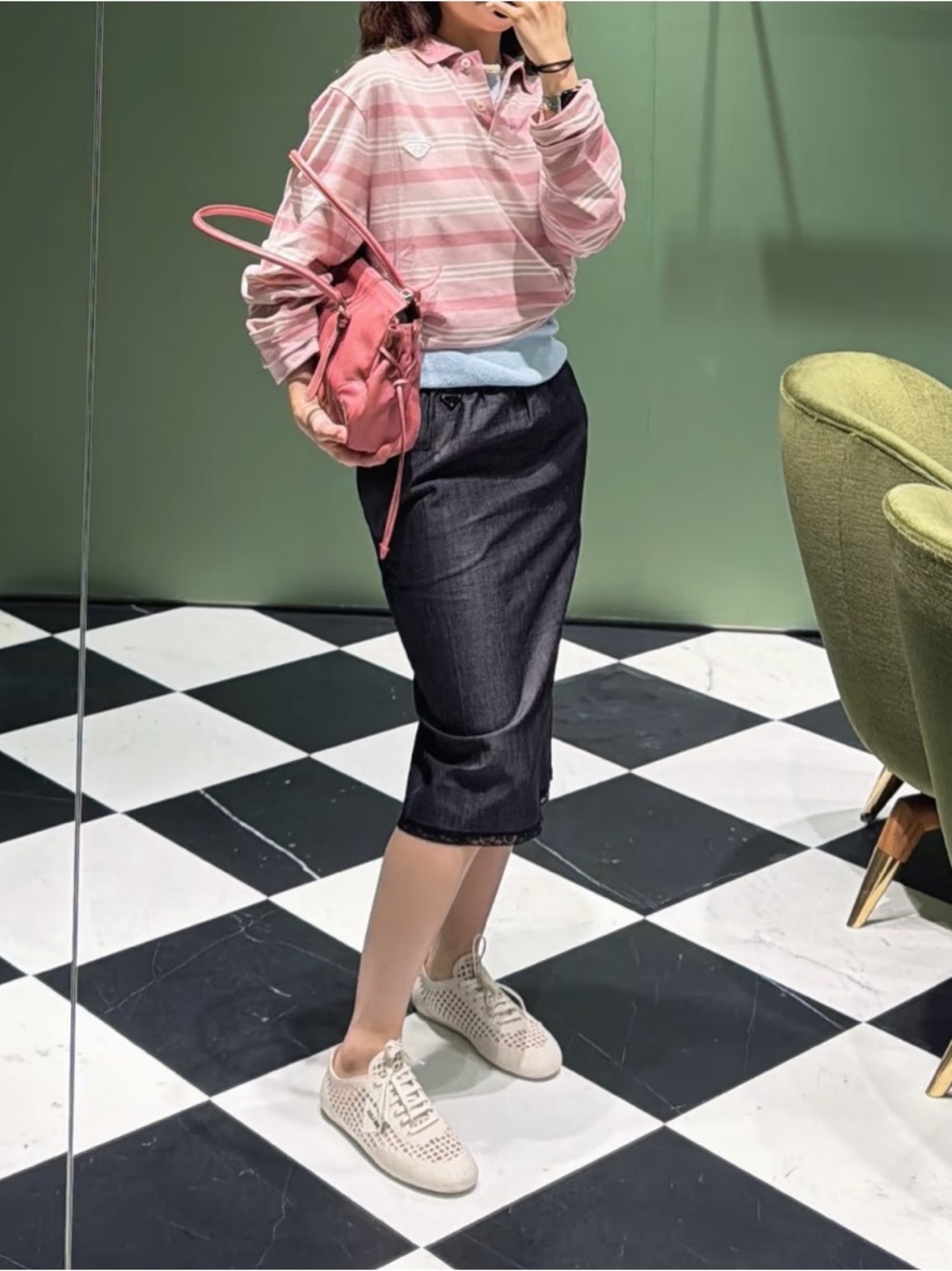 Prada Long-sleeved striped piqué polo shirt - Picture 5 of 5